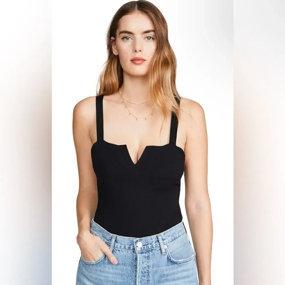 Free People NWT V wire tank in black size small
